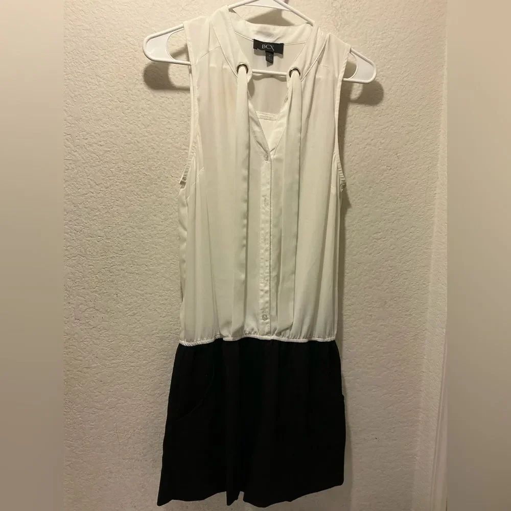 BCX Elegant Cream romper with Gold Accents size M